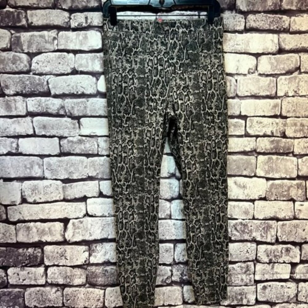 Spanx Brown & Beige Animal Print Pull On Pants Size Medium